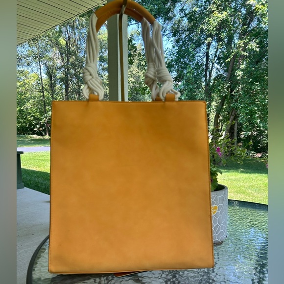 Universal Thread Mustard Tote with Rope Handles - Picture 2 of 6